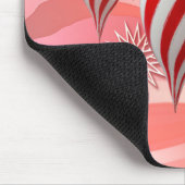 シャロンSHARPE著赤く及び白いオーナメント及びリボン マウスパッド (コーナー)