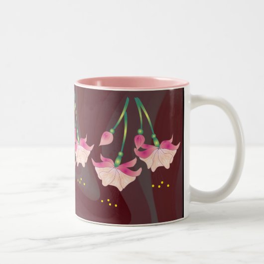 シャロンSHARPE著赤紫の花 ツートーンマグカップ (右)