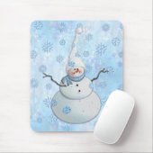シャロンSHARPE著雪だるま、スカーフ及び雪の帽子 マウスパッド (マウス)