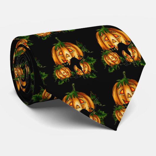 シャロンSHARPE著黒猫のタイ ネクタイ (ロール)