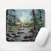 シャロンSHARPE著2頭のシカの腕時計 マウスパッド (マウス)