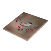 シャロンSHARPE著《鳥》アメリカゴガラ及び赤い果実2 タイル (側面)