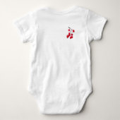 シャロンSHARPE著《鳥》アメリカゴガラ及び赤い果実 ベビーボディスーツ (裏面)