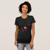 シャロンSHARPE著《鳥》アメリカゴガラ及び赤い果実 Tシャツ (正面フル)