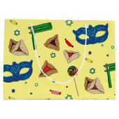 シャローチマノパーソナライズされたット黄 ラージペーパーバッグ (裏面)