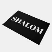シャローム白モダン黒エレガント ドアマット (アングル)