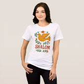 シャローム鳩平和地球 トライブレンドTシャツ (正面全面)