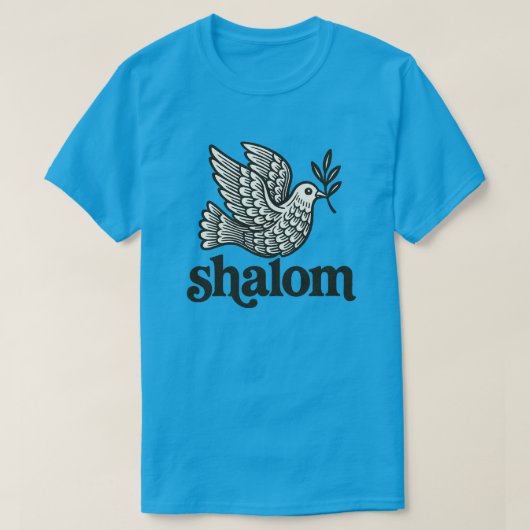 シャローム鳩平和地球 Tシャツ (デザイン正面)