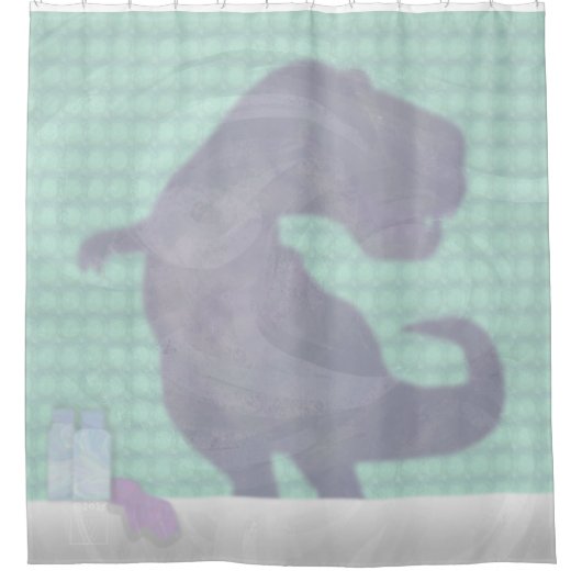 シャワおもしろいーのディノ シャワーカーテン (正面)