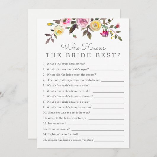 シャワかわいらしーゲー最高のムカードを知っている人 招待状 (正面/裏面)