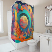 シャワサイケデリックーカーテン シャワーカーテン (インサイチュ)