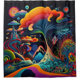 シャワサイケデリックーカーテン シャワーカーテン