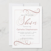 シャワモダンースパイスブラウン淡い色のとクリー離れムの 招待状 (正面)