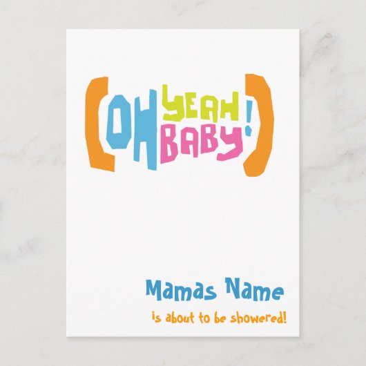 シャワモダンー招待状- Oh Yeahベビー! インビテーションポストカード (正面)