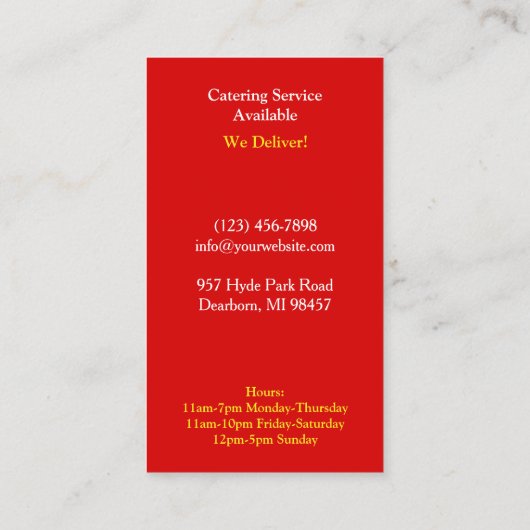 シャワルマ中東名刺 名刺 (裏面)