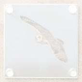 シャワンクングン草原の短い耳のフクロウ ガラスコースター (裏面)