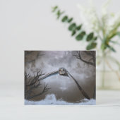 シャワンクングン草原の短い耳のフクロウ ポストカード (スタンド正面)