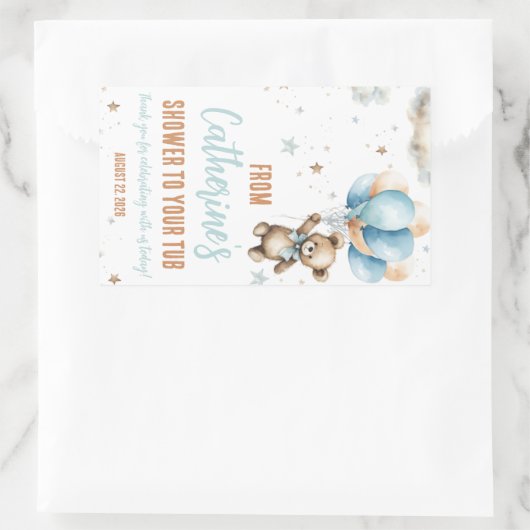 シャワーから浴槽のお気に入りのプレゼントまで 長方形シール (バッグ)