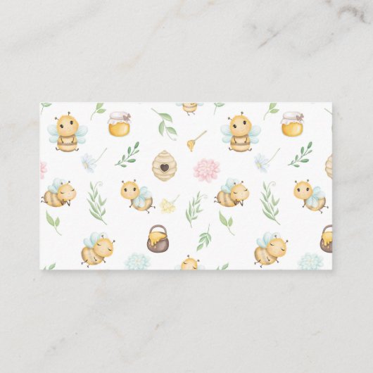 シャワーかわいいビー男女兼用赤ちゃんシャワー エンクロージャーカード (裏面)