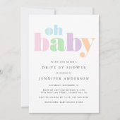 シャワーでドライブ |オベビーパステルミニマルモダン 招待状 (正面)