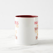 シャワーで歌うと幸せが起こる ツートーンマグカップ (中央)