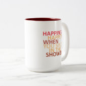 シャワーで歌うと幸せが起こる ツートーンマグカップ (正面右)