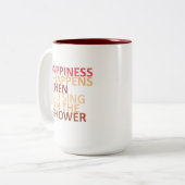 シャワーで歌うと幸せが起こる ツートーンマグカップ (正面左)