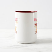 シャワーで歌うと幸せが起こる ツートーンマグカップ (中央)