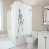 シャワーに骸骨 怖い シルエット 影 不気味 シャワーカーテン (インサイチュ)