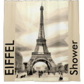 シャワーのエッフェル塔パリフランス シャワーカーテン (正面)