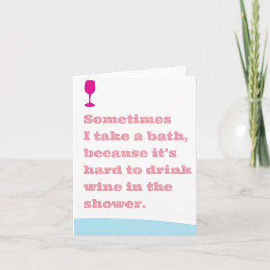 シャワーのグリーティングカードで飲めない カード (正面)