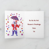 シャワーのサンタ シーズンカード (内部)