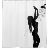 シャワーのシルエットのシャワー・カーテンの女の子 シャワーカーテン (正面)