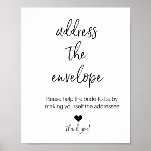 シャワーのポスター用の封筒に宛先を書く ポスター (正面)