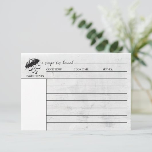 シャワーの傘のレシピカード エンクロージャーカード (スタンド正面)