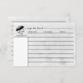 シャワーの傘のレシピカード エンクロージャーカード