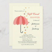 シャワーの傘の招待状 招待状 (正面/裏面)