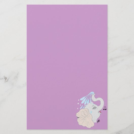 シャワーの文房具の象 便箋 (正面)