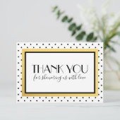 シャワーはメッセージカード、白黒の金ゴールド感謝していしています サンキューカード (スタンド正面)