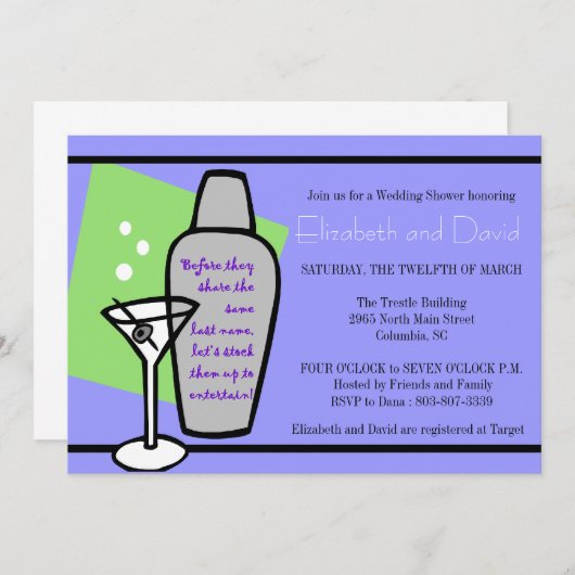 シャワーをバーする 招待状 (正面/裏面)