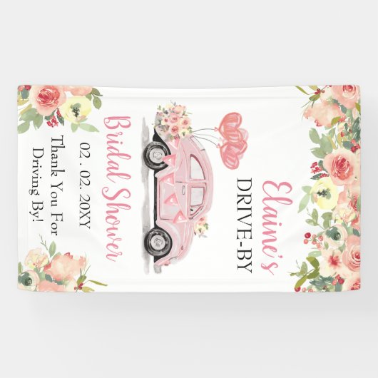 シャワーを介してフローラピンクのドライブでドライブ 横断幕 (横)