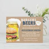 シャワーを浴びるパパにハンバーガー、ビール、おむつ 招待状 (スタンド正面)