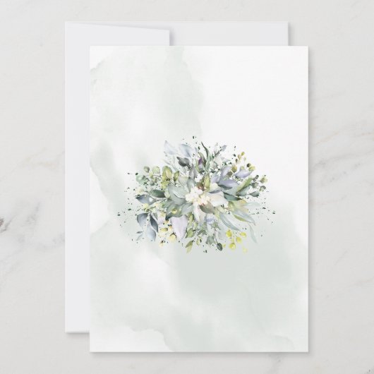 シャワーを浴びる前にユーカリの緑が多い 招待状 (裏面)