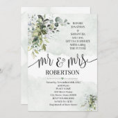 シャワーを浴びる前にユーカリの緑が多い 招待状 (正面/裏面)