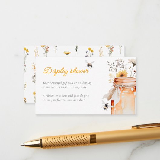 シャワーを表示する途中の小さな蜂蜜 エンクロージャーカード (正面/裏面インサイチュ)