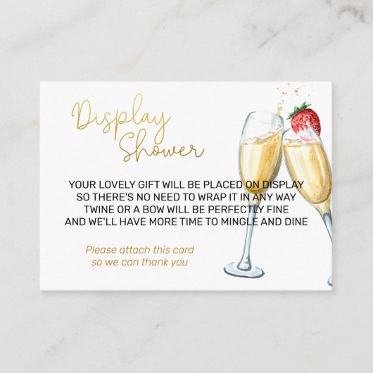 シャワーイチゴとシャンパンを表示 エンクロージャーカード (正面)