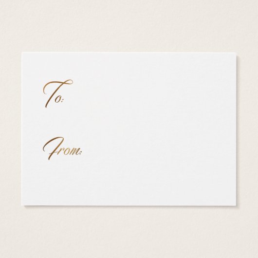 シャワーエレガント金ゴールドスクリプトギフトラベルカードの表示 (裏面)