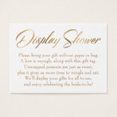 シャワーエレガント金ゴールドスクリプトギフトラベルカードの表示 (正面)