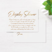 シャワーエレガント金ゴールドスクリプトギフトラベルカードの表示 (デスク)