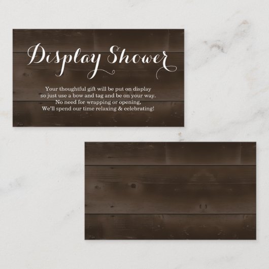 シャワーエンクロージャカードの挿入を表示 | 素朴 エンクロージャーカード (正面/裏面)